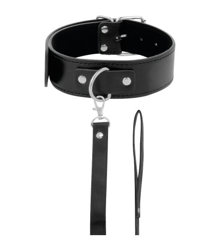 DARKNESS - COLLIER DE POSTURE AVEC CHAÎNE EN CUIR