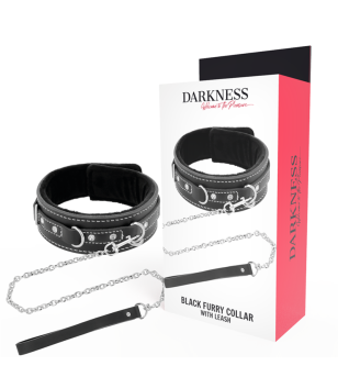 DARKNESS - COLLIER EN CUIR DE HAUTE QUALITÉ AVEC LAISSE