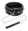 DARKNESS - COLLIER EN CUIR SOUPLE AVEC CHAÎNE