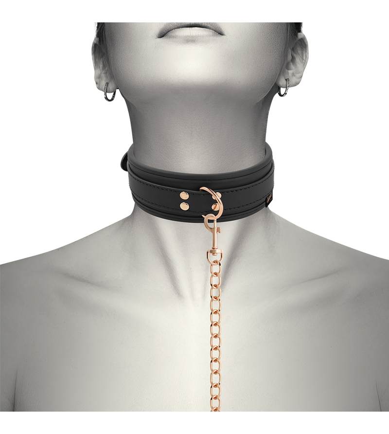 COQUETTE CHIC DESIRE - COLLIER FANTAISIE EN CUIR VÉGAN AVEC BRACELET ET DOUBLURE EN NÉOPRÈNE