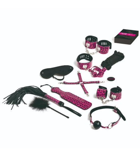 TEASE  PLEASE - SET 13 ACCESSOIRES DE BONDAGE MAGENTA