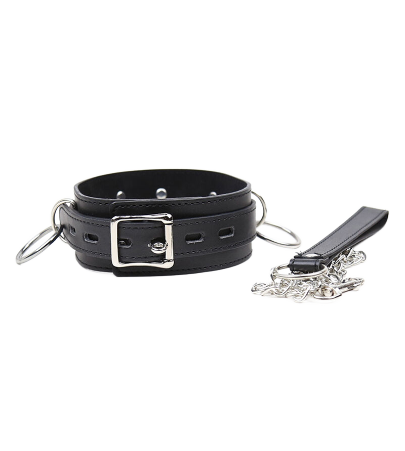 OHMAMA FETISH - COLLIER DE SOUMISSION AVEC 3 ANNEAUX