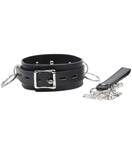 OHMAMA FETISH - COLLIER DE SOUMISSION AVEC 3 ANNEAUX