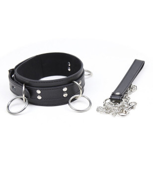 OHMAMA FETISH - COLLIER DE SOUMISSION AVEC 3 ANNEAUX