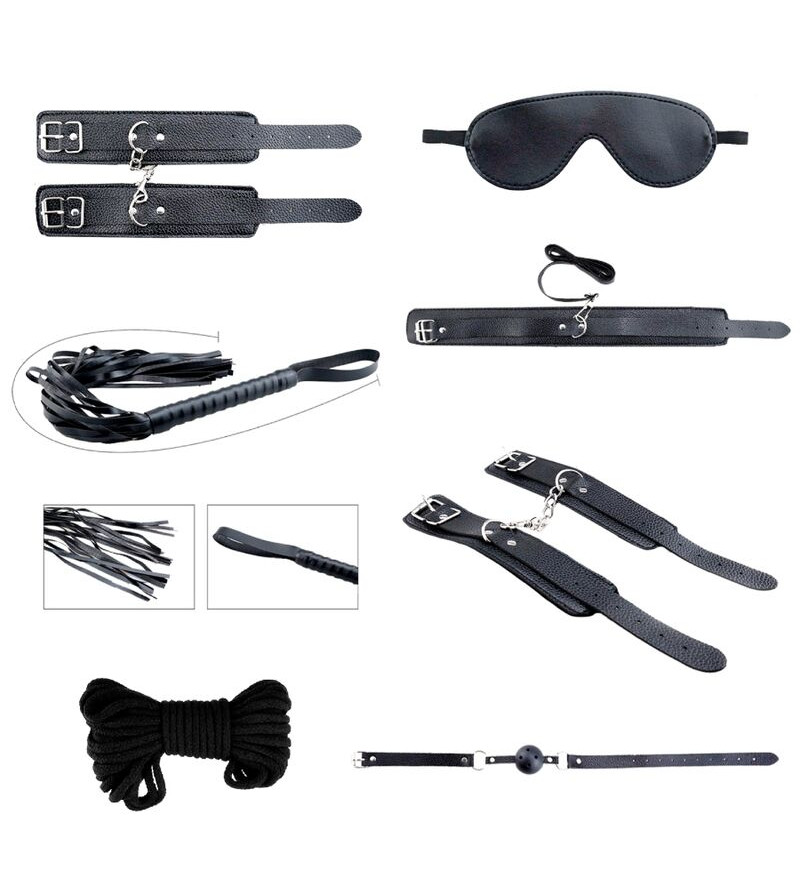 ALIVE - KIT SECRET DESIRES 7 PIÈCES BDSM NOIR