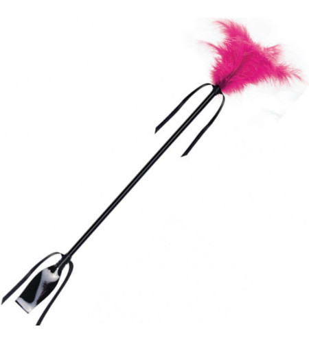 SECRETPLAY - FOUET  FEATHER NOIR ET FUCHSIA