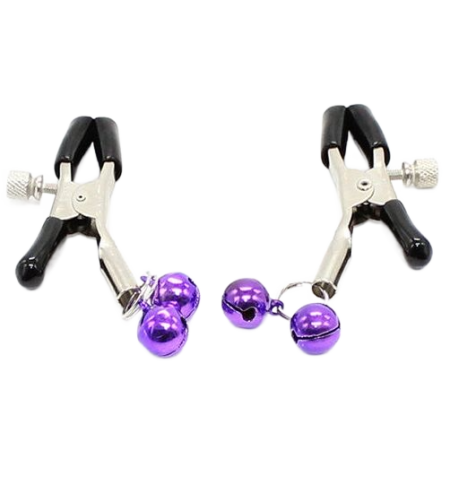 OHMAMA FETISH - Pinces à tétons AVEC CLOCHE LILAS