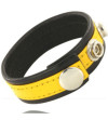 LEATHER BODY - SANGLE EN CUIR RÉGLABLE PÉNIS JAUNE-NOIR