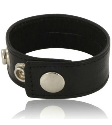 LEATHER BODY - SANGLE DE PÉNIS RÉGLABLE EN CUIR NOIR