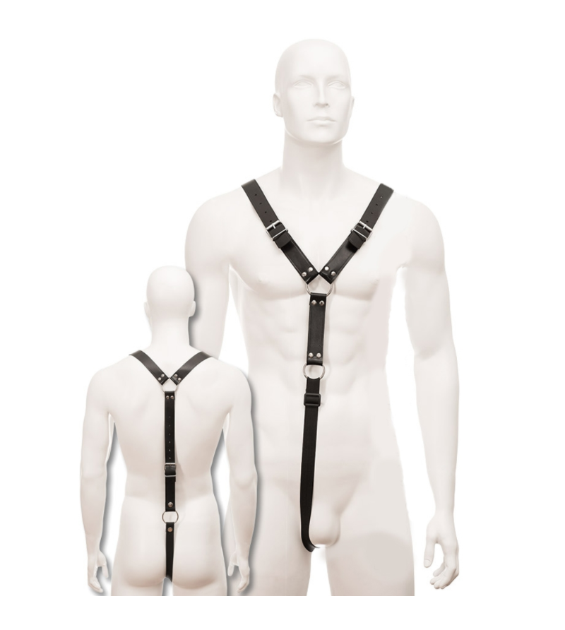 HARNAIS CUIR HOMME NOIR