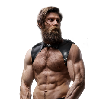 FETISH SUBMISSIVE ATTITUDE - HARNAIS DE COU RÉGLABLE EN ÉCO-CUIR POUR HOMMES BRIGADE