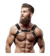 FETISH SUBMISSIVE ATTITUDE - HARNAIS DE POITRINE EN ÉCO-CUIR POUR HOMMES AVEC CLOUS