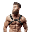 FETISH SUBMISSIVE ATTITUDE - HARNAIS DE POITRINE RÉGLABLE EN CUIR ÉCOLOGIQUE POUR HOMMES BULLDOG