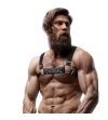 FETISH SUBMISSIVE ATTITUDE - HARNAIS DE POITRINE BULLDOG EN CUIR ÉCOLOGIQUE POUR HOMMES TAILLE M/L