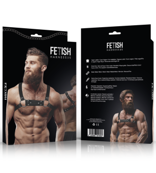 FETISH SUBMISSIVE ATTITUDE - HARNAIS DE POITRINE BULLDOG EN CUIR ÉCOLOGIQUE POUR HOMMES TAILLE M/L