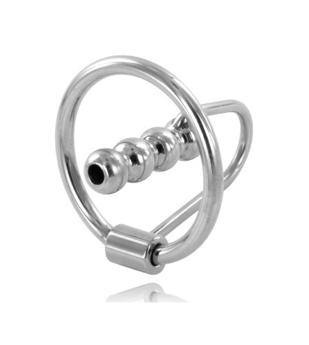 METAL HARD - ANNEAU DE GLAND EN AVEC BOUCHON URÉTRAL 28MM