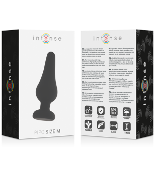 INTENSE - PLUG ANAL PIPO M SILICONE NOIR 11 CM