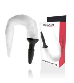 DARKNESS - PLUG ANAL EN SILICONE AVEC QUEUE BLANCHE