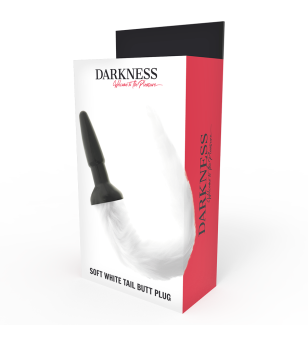 DARKNESS - PLUG ANAL EN SILICONE AVEC QUEUE BLANCHE
