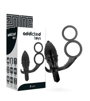 ADDICTED TOYS - PLUG ANAL AVEC DOUBLE ANNEAU NOIR