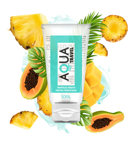 AQUA TRAVEL - SAVEUR LUBRIFIANT A BASE D''EAU FRUITS TROPICAUX - 50 ML