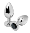 METAL HARD - PLUG ANAL DIAMANT NOIR PETIT 5.71CM