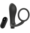 ADDICTED TOYS - ANNEAU PÉNIS AVEC TÉLÉCOMMANDE PLUG ANAL NOIR RECHARGEABLE