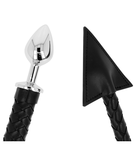 OHMAMA FETISH DEVIL''S TAIL CUIR  MÉTAL PLUG ANAL 7 CM