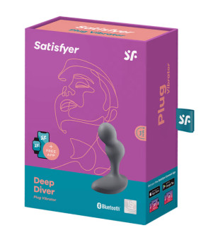 SATISFYER - APPLICATION DE PLUG VIBRANT DEEP DIVER BLEU