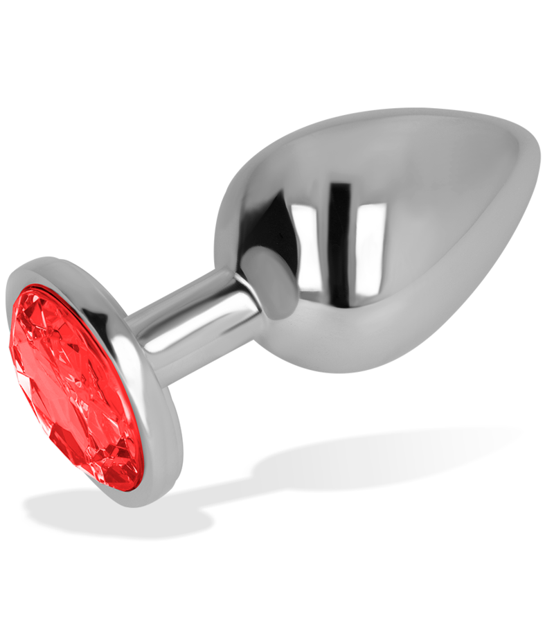 OHMAMA - PLUG ANAL AVEC CRISTAL ROUGE 9 CM