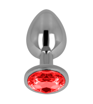 OHMAMA - PLUG ANAL AVEC CRISTAL ROUGE 9 CM