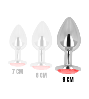 OHMAMA - PLUG ANAL AVEC CRISTAL ROUGE 9 CM