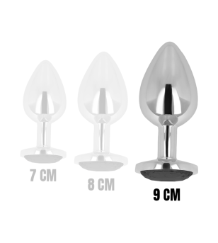 OHMAMA - PLUG ANAL AVEC CRISTAL NOIR 9 CM