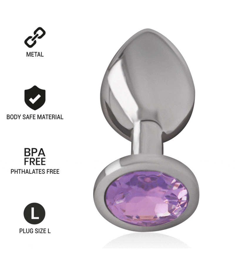 INTENSE - PLUG ANAL EN MÉTAL ALUMINIUM AVEC CRISTAL VIOLET TAILLE L