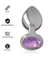 INTENSE - PLUG ANAL EN MÉTAL ALUMINIUM AVEC CRISTAL VIOLET TAILLE L