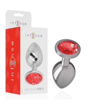 INTENSE - PLUG ANAL EN MÉTAL ALUMINIUM AVEC CRISTAL ROUGE TAILLE S