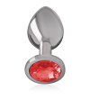 INTENSE - PLUG ANAL EN MÉTAL ALUMINIUM AVEC CRISTAL ROUGE TAILLE S