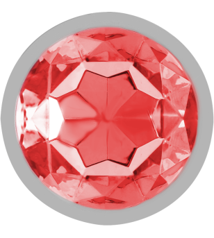 INTENSE - PLUG ANAL EN MÉTAL ALUMINIUM AVEC CRISTAL ROUGE TAILLE S