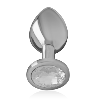 INTENSE - PLUG ANAL EN MÉTAL ALUMINIUM AVEC CRISTAL DARGENT TAILLE M