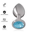INTENSE - PLUG ANAL EN MÉTAL ALUMINIUM AVEC CRISTAL BLEU TAILLE L