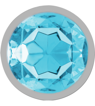 INTENSE - PLUG ANAL EN MÉTAL ALUMINIUM AVEC CRISTAL BLEU TAILLE L