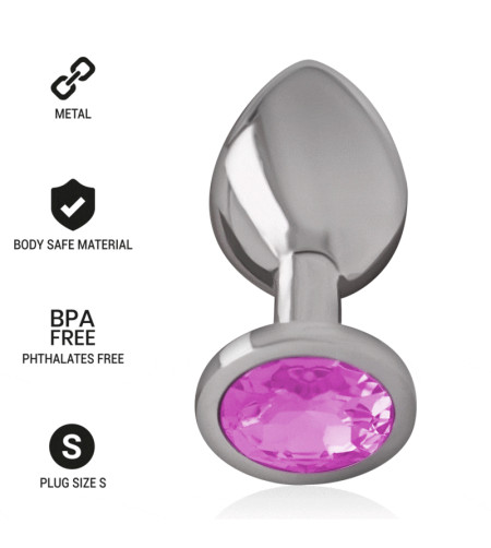 INTENSE - PLUG ANAL EN MÉTAL ALUMINIUM AVEC CRISTAL ROSE TAILLE S