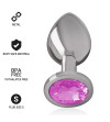 INTENSE - PLUG ANAL EN MÉTAL ALUMINIUM AVEC CRISTAL ROSE TAILLE S