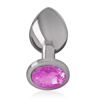 INTENSE - PLUG ANAL EN MÉTAL ALUMINIUM AVEC CRISTAL ROSE TAILLE S