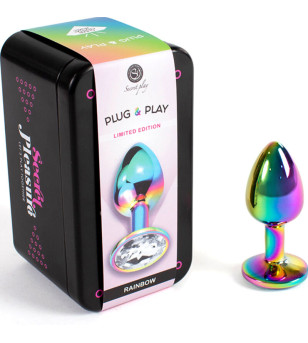 SECRETPLAY - PLUG ANAL EN MÉTAL ARC-EN-CIEL PETITE TAILLE 7 CM