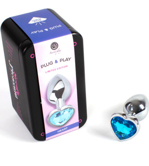 SECRETPLAY - PLUG ANAL EN MÉTAL COEUR BLEU PETITE TAILLE 7 CM