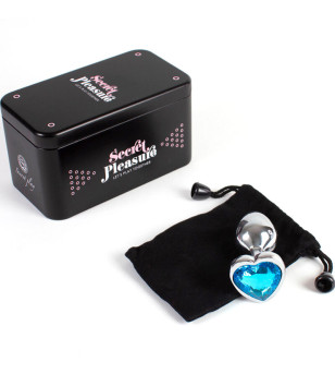 SECRETPLAY - PLUG ANAL EN MÉTAL COEUR BLEU PETITE TAILLE 7 CM