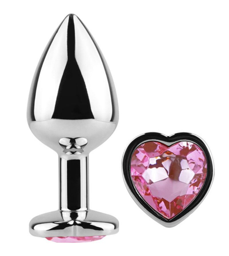 SECRETPLAY - PLUG ANAL EN MÉTAL COEUR FUCHSIA PETITE TAILLE 7 CM