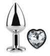 SECRETPLAY - PLUG ANAL EN MÉTAL COEUR CRISTAL CLAIR PETITE TAILLE 7 CM