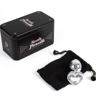 SECRETPLAY - PLUG ANAL EN MÉTAL COEUR CRISTAL CLAIR PETITE TAILLE 7 CM